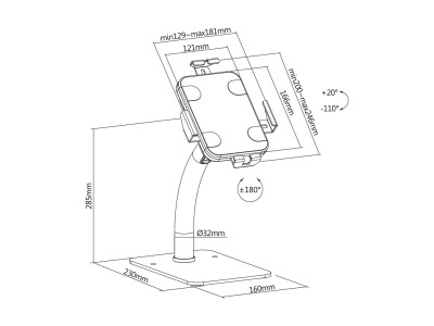 Maclean MC-468W Universal Tablet Stand Holder