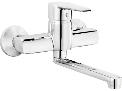 Wall-mounted washbasin mixer