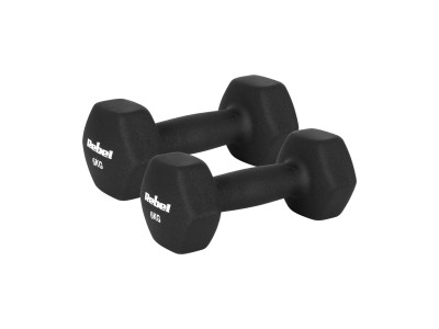 Hantelki żeliwne neoprenowe HEX 2x6kg, REBEL