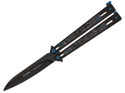 Nóż Tokisu 02259 Balisong Bright Black