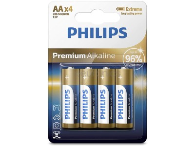 Philips Premium Alkaline, AA, 4gb -
