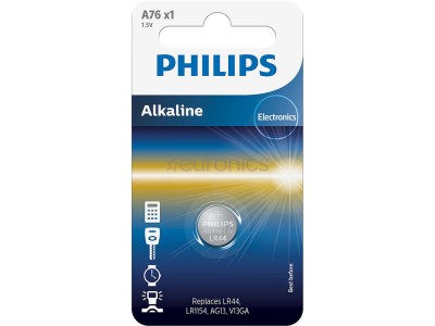 Philips Alkaline, LR44, 1.5V -