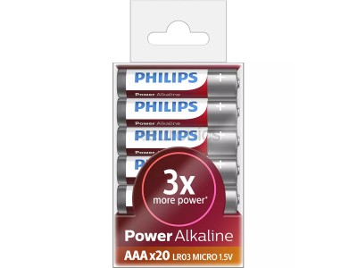Philips Power Alkaline, LR03P/AAA, 20 gab