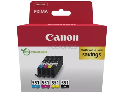 Canon CLI-551, daudzkrāsaina - Tintes komplekts