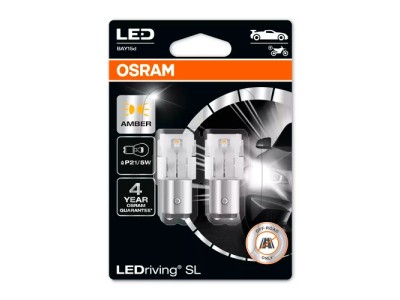 LED spuldzes P21/5W dzeltenas, 1W, 12V
