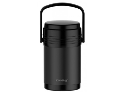 Pārtikas termoss, tērauds, melns 1,5L