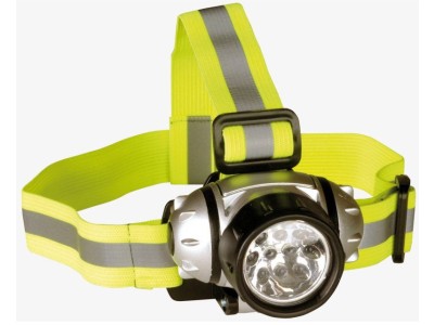 Galvas lukturis ar 10 LED, sudraba/melns