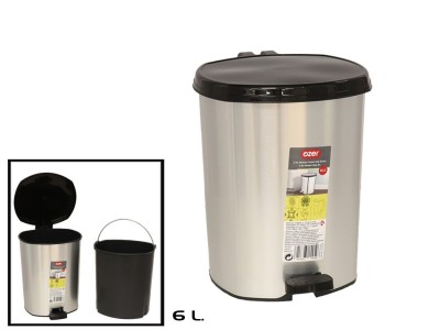 Atkritumu tvertne ar pedāli, 6L, 23x21x25