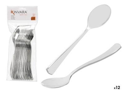 Komplekts 12 plastmasas sudraba karotes, 24×9