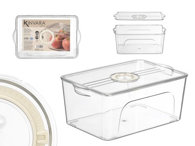 Ledusskapja organizators ar vāku, balts, 14×33