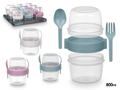 Plastmasas trauks ar galda piederumiem, 800