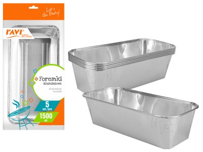 Alumīnija cepamformas, 1500 ml, 5 gab