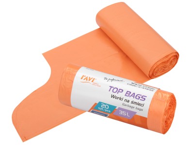 TOP BAGS sasienami atkritumu maisi 35L