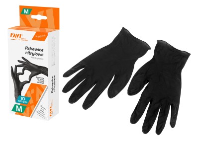Nitrila cimdi BLACK, 10 gab., M