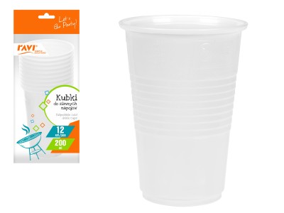 Vienreizlietojamās krūzes aukstajiem dzērieniem, 200 ml
