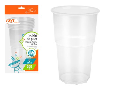 Atkārtoti lietojamas alus krūzes, 500 ml