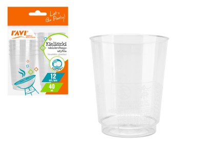 Atkārtoti lietojamas glāzes, 40 ml, 12