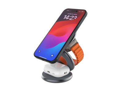 Fixed MagPowerstation Round 3-in-1 foldable wireless