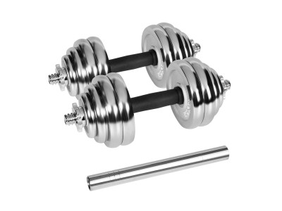 REBEL ACTIVE Chrome Adjustable Dumbbells in