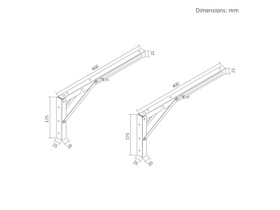 Maclean Folding Wall Shelf Bracket, min