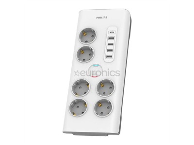 Philips, 6 outlets, USB-C, USB-A, 2