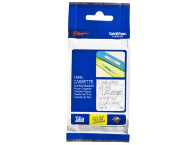 BROTHER TZE135 12 WHITE ON CLEAR