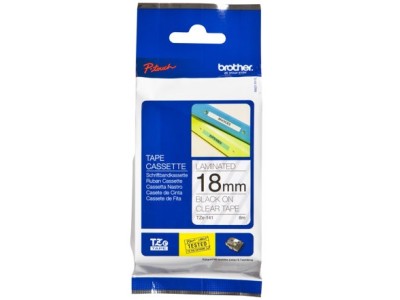 BROTHER TZE141 18 BLACK ON CLEAR
