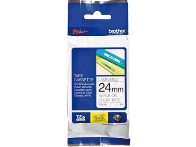 BROTHER TZE151 24 BLACK ON CLEAR