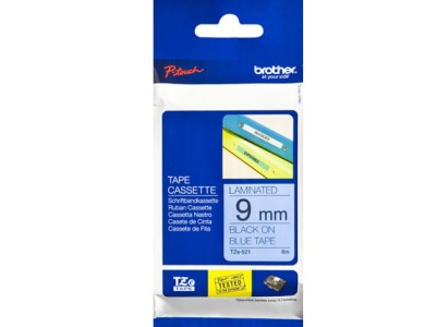 BROTHER TZ521 9 BLACK ON BLUE