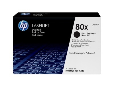 HP 80X 2-pack High Yield Black