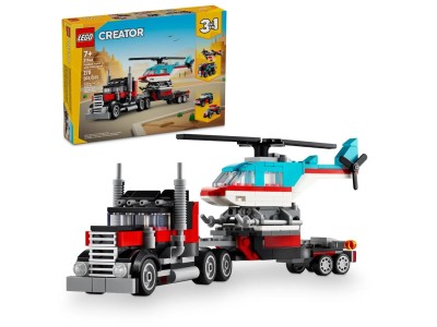 31146 Creator 3-in-1 Tieflader mit Hubschrauber