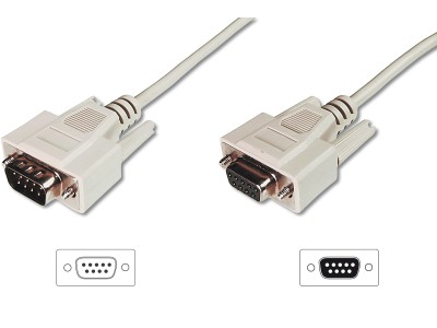 Serielles Datatransfer Verlängerungskabel, D-Sub9 (Stecker) >