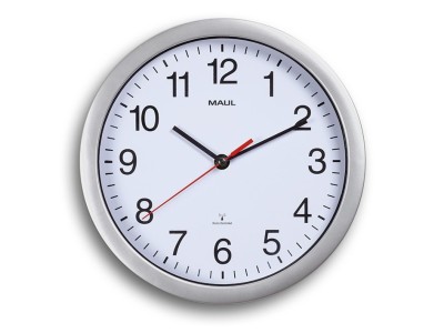MAUL Wanduhr/Funkuhr MAULrun, Durchmesser: 250 mm