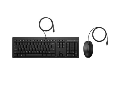 HP Tastatur+Maus 225 Set Kabelgebunden Schwarz