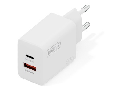 DIGITUS USB-Ladegerät 20W, 1x USB-C, 1x