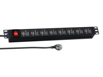 EFB 19" 1HE Steckdosenl. 16x USB