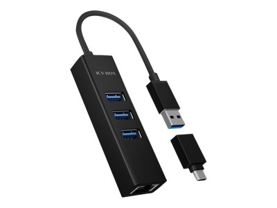 Hub IcyBox 4-Port IB-HUB1419-LAN USB 3