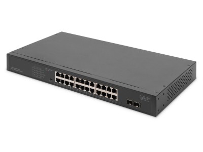 DIGITUS Switch 24-Port Gigabit Unmanaged schwarz