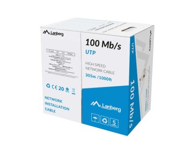 LANBERG LAN-Ethernet-Netzwerkkabel 305m UTP CCA Kabel