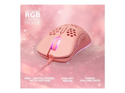 Deltaco Gaming Maus USB, RGB, pink