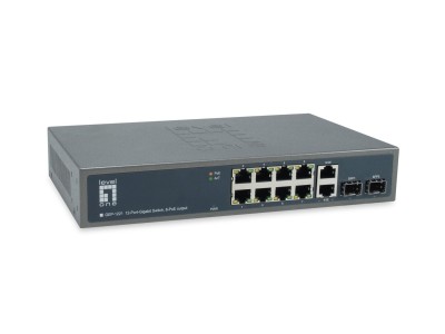 LevelOne PoE+Switch 8xGE PoE/2xGE/2xSFP 150W 19&quot