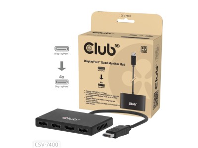 Club3D Multi Streaming Transport Hub 1xDP->4xDP