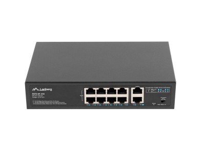 LANBERG Switch 8-Port 100MB PoE+/2x1Gb unmanag