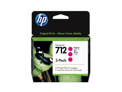 HP 712 3x Magenta Tintenpatrone