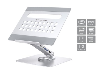 CONCEPTRONIC Laptop Halterung + 7-in-1 Docking