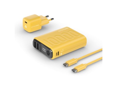 RealPower Powerbank PB-10000 Set gelb 10