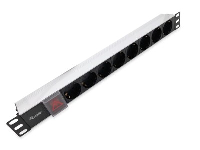 Equip 19" Steckdosenleiste 8xSchuko+Switch->St.90° si