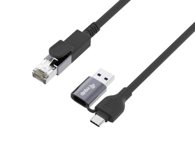 Equip Adapter GigaBit USB-C+A->RJ45 St/St 5