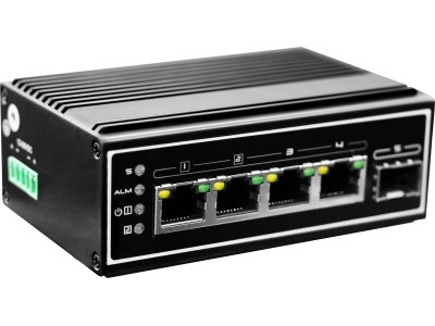 LevelOne Industr.PoE+Switch 4xGE PoE/1xSFP 120W