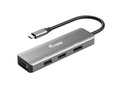 Equip Adapter USB-C->HDMI/DP/VGA/USB2.0 4K/ 60Hz